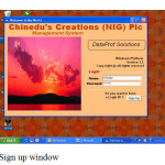 Fig 1.2 Sign up window
