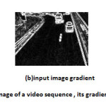 Figure(2): (a) an input image of a video sequence , its gradient (b) and frame(1) gradient