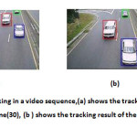                  Figure(5): object tracking in a video sequence,(a) shows the tracking result of three di-                  fferent objects at frame(30), (b ) shows the tracking result of the same three objects                  at frame(37).