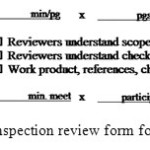 Figure 3: Inspection review form for orientation phase