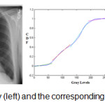 Figure 3: A radiography (left) and the corresponding CDF curve for i∈ [0, 255]