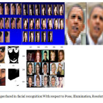 Figure 1.1 Challenges faced in facial recognition With respect to Pose, Illumination, Resolution, Occlusion and Aging 