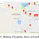 Fig 6: Marking of hospitals, clinics and medicals