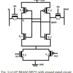  Fig. 3 (c) 6T SRAM (HVT) with ground gated circuit