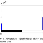 Figure 17.Histogram of segmented image of good quality taken from DB1