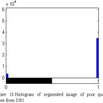 Figure 18.Histogram of segmented image of poor quality taken from DB1