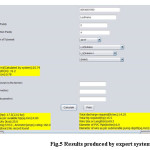 Fig.5 Results produced by expert system