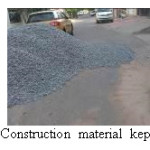 Fig7. Construction material kept on road