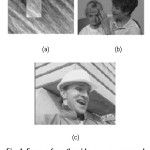 Fig. 4: Frames from the video sequences used for tests: (a) Synthetic frames, (b) Mother and Daughter and (c) Foreman.