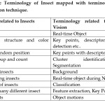 Table 1: Basic Terminology of Insect mapped with terminology used in computer vision technique.